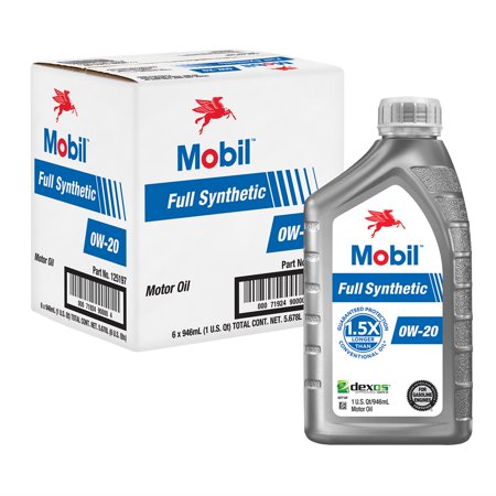 Mobil 1 Full Synthetic Motor Oil 0W-20  1 Qt (6 Pack)