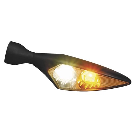 Kuryakyn 2540 Micro/Rhombus Marker Light - Front Left - Black Housing - White/Amber