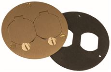 RACO 6249 3-7/8 in. Dia Brass Duplex Cover with Lift Lids  Round