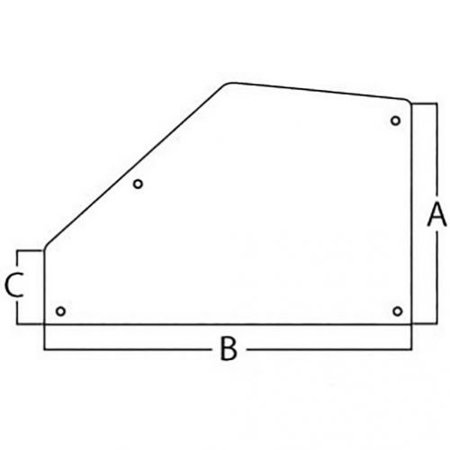 Cab Glass - Right Hand or Left Hand Rear Door Fits Massey Ferguson 3050 3660 3060 3065 3140 3090 3650 3095 3655 3075 3645 3680 3120 3630 3125 3070