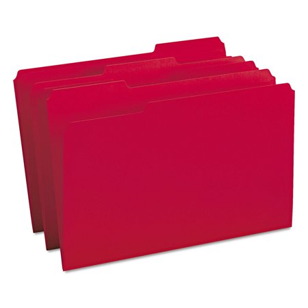 Smead File Folders 1/3 Cut Top Tab Legal Red 100/Box 17743