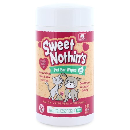 Natural Essentials Sweet Nothin S Pet Ear Wipes  Safe 100% Cotton Great for Puppies  Dogs and Cats  100ct  1pk