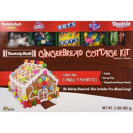 Tootsie Roll Gingerbread Cottage Kit, Contains 1/2 Pound of Candy
