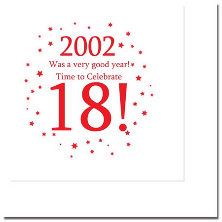Partypro TQP-8994 2002 18Th Birthday Luncheon Napkin
