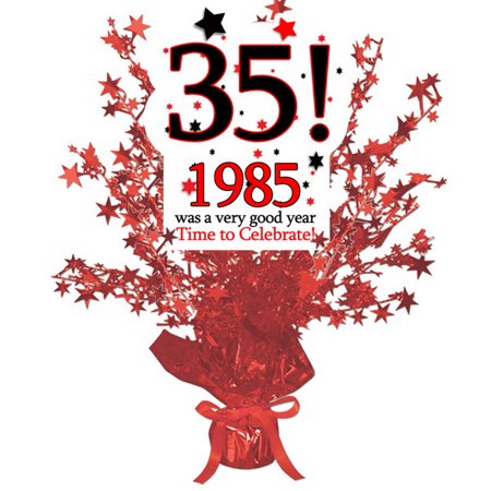 Partypro TQP-8654 1985 35Th Birthday Red Star Centerpiece
