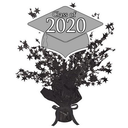 Partypro TQP-9545 2020 Silver Black Graduation Centerpiece