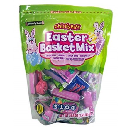 Tootsie Roll Childs Play Easter Basket Bulk Individually Wrapped Candy Assortment Mix in Resealable Bag  24.48 Oz