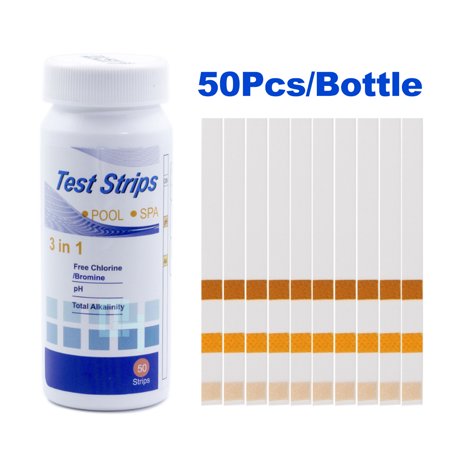 50Pcs/Bottle Test Strips 3 In1 for Swimming Pool SPA Chlorine PH Alkalinity Water Hardness