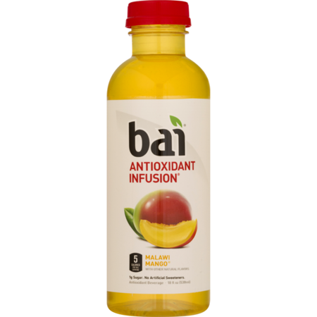 Bai Flavored Water, Malawi Mango, Antioxidant Infused Drinks, 18 Fluid Ounce Bottles, 12 Count