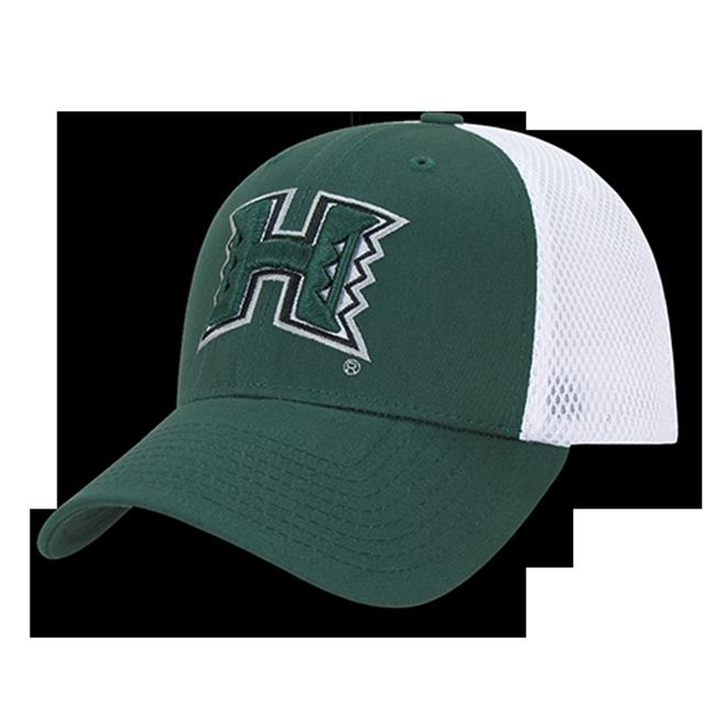 W Republic Apparel 1021-122-HUNWHT Hawaii Structured Mesh Flex Cap  Hunter