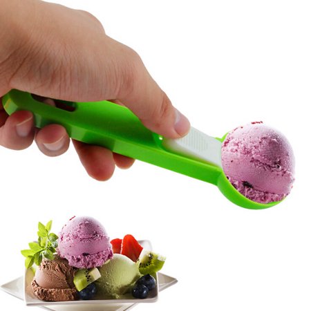 Binpure Ice Cream Scoop, Premium Plastic Ice Cream Scoop, Fruit Scoop, Water Melon Scoop with Comfortable Touch Grip and Trigger