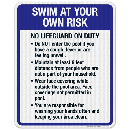 Swim at Your Own Risk Sign  Pool Sign  (SI-6781)