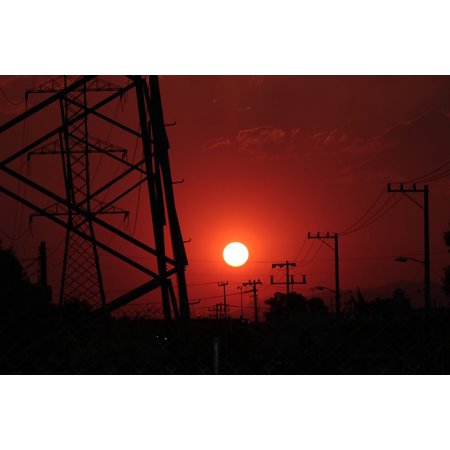Golden Hour City Sun-20 Inch by 30 Inch Laminated Poster with Bright Colors and Vivid Imagery-Fits Perfectly in Many Attractive Frames