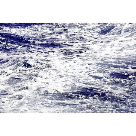 Canvas Print Blue Surf Wave Coast Spray Ocean Sea Water Stretched Canvas 10 X 14