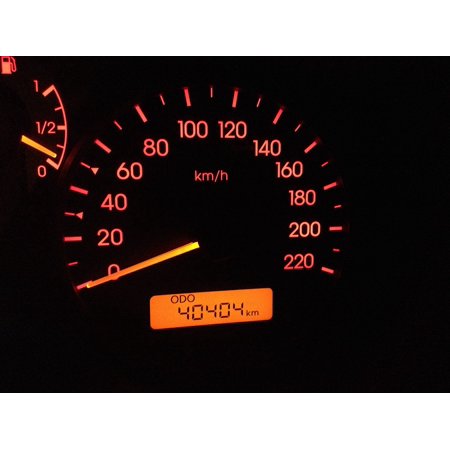 Odometer Numbers Car Zero Km H Dashboard-20 Inch by 30 Inch Laminated Poster with Bright Colors and Vivid Imagery-Fits Perfectly in Many Attractive Fr