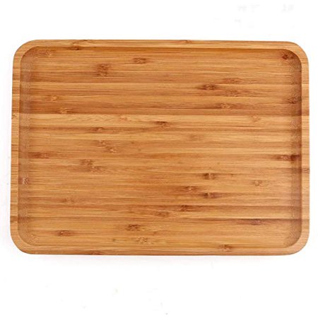 Bamboo Plates 2 Pack Cheese Plates Coffee Tea Serving Tray Fruit Platters Party Dinner Plates Sour Candy Tray 13 X 9 X 0.8 Inches