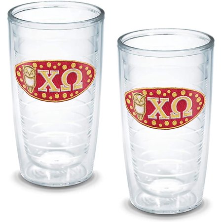 Chi Omega Sorority Tumbler (Set of 2), 16 Oz, Clear