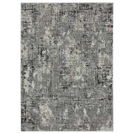 Designer Home Slate Area Rug 4535 10277 Mizar Charcoal Worn Distressed 1  11  X 3  Rectangle