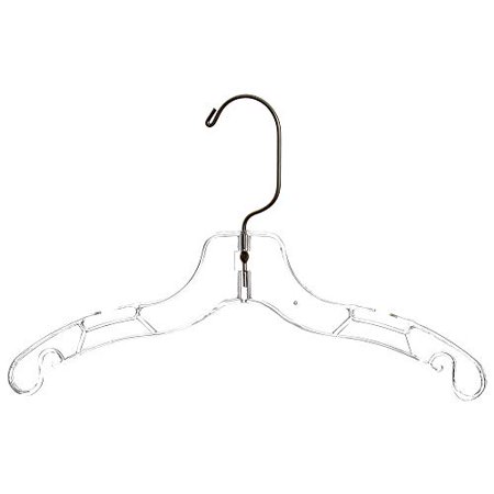 Mainetti 5075 Clear Plastic Hangers with 360 Swivel Metal Hook and Notches for Straps  Great for Children S Shirts/Tops/Dresses  12 Inch (Pack of 10)