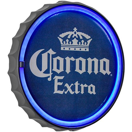 American Art Decor Corona Extra Beer LED Neon Light Sign Wall Decor   Blue - 12  H X 12  L X 1.5  D