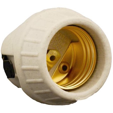 8875 Medium Base  One-Piece  Keyless  Incandescent  Unglazed Porcelain Lampholder  Front Mount  Single Circuit  Back Wired  Shallow Back  White