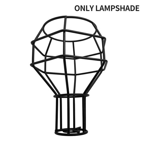 Lemonbest Vintage Cage Lampshade Industrial Retro Metal Bird Cage Edison Bulb Guard Iron Wrought Lamp Holder DIY Lighting Fixture Replacement for Pend