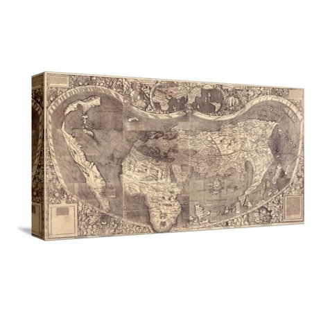 World Map Universalis Cosmographia  1507  Gallery-Wrapped Canvas Print Wall Art by Martin Waldseemüller