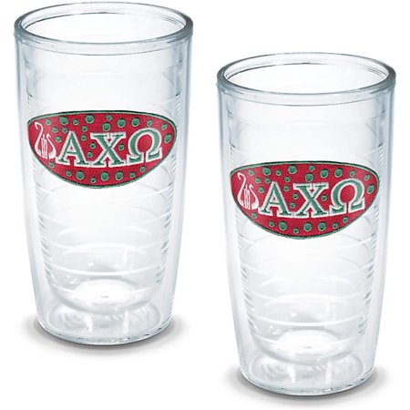 Alpha Chi Omega Sorority Tumbler (Set of 2)  16 Oz  Clear - 1078453