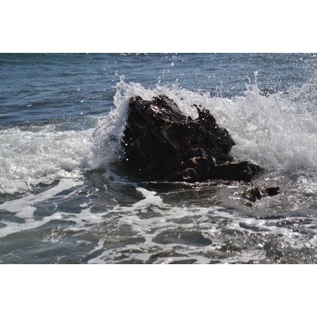 Canvas Print Surf Water Spray Wave Inject Ocean Sea Stretched Canvas 10 X 14