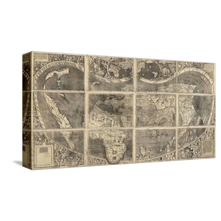 World Map Universalis Cosmographia  1507  Gallery-Wrapped Canvas Print Wall Art by Martin Waldseemüller