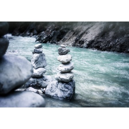 Canvas Print River Water Flow Nature Forest Path Mood Spring Stretched Canvas 10 X 14