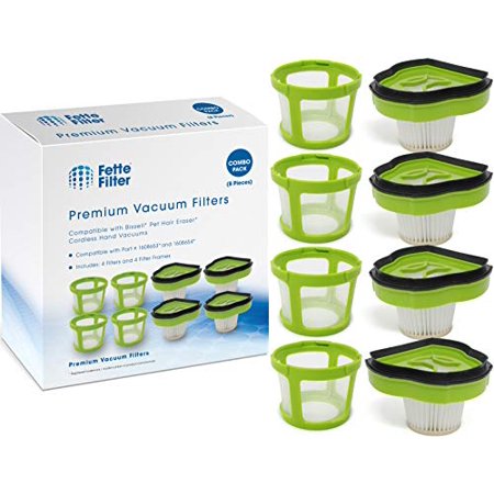 Fette Filter - Vacuum Filter Compatible with Bissell Pet Hair Eraser Hand Vac. Compare to Part # 1608653 & 1608654  160-8653 & 160-8654 (Pack of 4)
