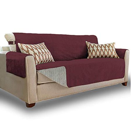 Gorilla Grip Original Slip Resistant Large Sofa Protector for Seat Width up to 70 Inch, Patent Pending Suede-Like Furniture Slipcover, 2 Inch Straps, 
