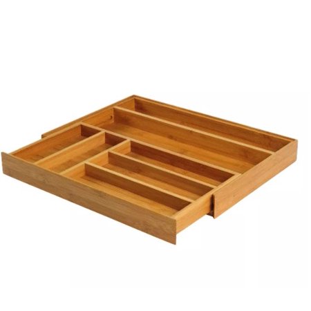 Threshold Expandable Bamboo Flatware Drawer Organizer - Spot or Wipe Clean
