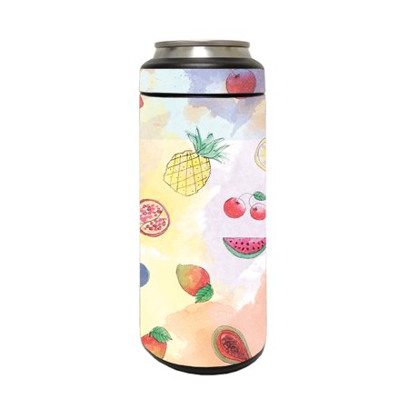 Glossy Glitter Skin Decal Wrap Compatible with YETI Rambler 12 OZ Colster Slim Can Sticker Fruit Water