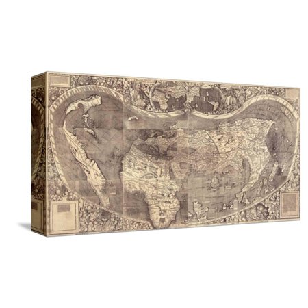 World Map Universalis Cosmographia  1507  Gallery-Wrapped Canvas Print Wall Art by Martin Waldseemüller
