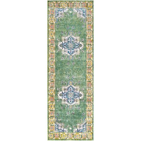 Surya Aura Silk Collection ASK-2313 Lime, Dark Green Rug