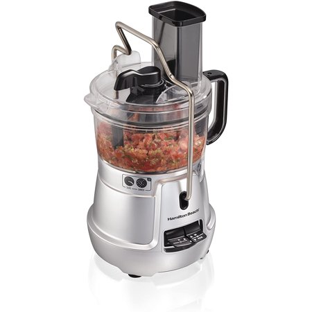 Hamilton Beach Stack & Snap 8-Cup Food Processor & Vegetable Chopper with Adjustable Slicing Blade, Built-in Bowl Scraper & Storage Case, Silver (7082