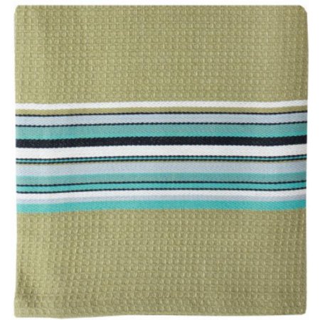 2PK Mukitchen 6678-1439 Waffle Striped Cotton Cloths, Toasted Almond Color, 2-Pack