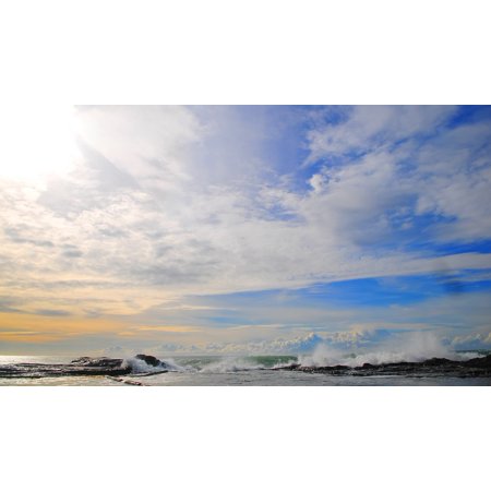 Canvas Print Coast Ocean Waves Sky Beach Sea Spray Clouds Stretched Canvas 10 X 14