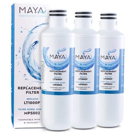 Maya LT1000P Water Filter Replacement, Compatible with: Lg ADQ747935, MDJ64844601, LMXS28626D, LT1000PC, Lt-1000PC Kenmore 46-9980, 469980, 3 Pack - W