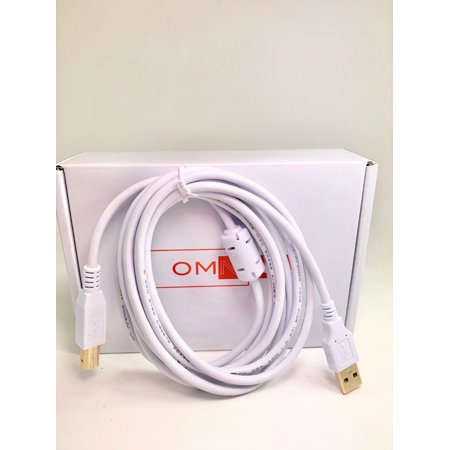 OMNIHIL White 8 Feet Long High Speed USB 2.0 Cable Compatible with HP DESKJET 2723