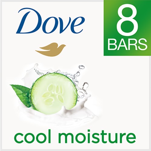 Dove Beauty Bar Women S Bath Soap Cool Moisture Cucumber & Green Tea Scent  3.75 Oz 8 Bars