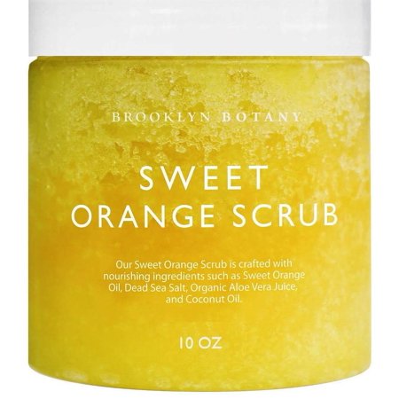 Brooklyn Botany 100% Natural Sweet Orange Body Scrub & Hand Scrub - Dual Action Exfoliator, Moisturizer for Great Skin- Made with Natural Orange Oil -
