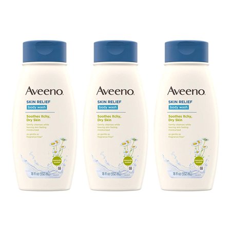 Skin Relief Body Wash with Chamomile Scent & Soothing Oat, Gentle Soap-Free Body Cleanser for Dry, Itchy & Sensitive Skin, Dye-Free & Allergy-Tested, 