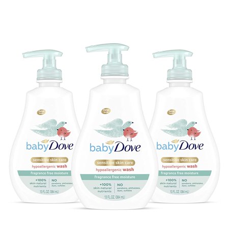 Baby Dove Tip to Toe Baby Body Wash Sensitive Moisture 13 Oz 3 Count ForBaby's Sensitive Skin Washes Away Bacteria, Fragrance-Free AndHypoallergenic B