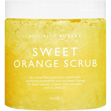 Brooklyn Botany 100% Natural Sweet Orange Body Scrub & Hand Scrub - Dual Action Exfoliator, Moisturizer for Great Skin- Made with Natural Orange Oil -