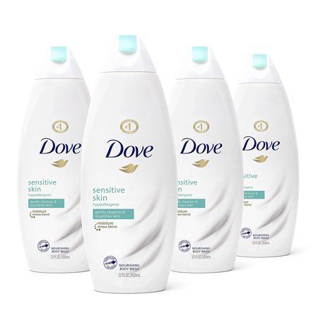 Dove Sensitive Skin Body Wash  Gently Cleanses & Nourishes  22 Oz  4-Pack