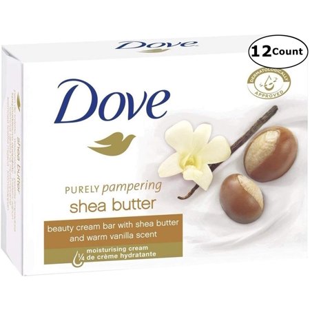 Dove Purely Pampering Shea Butter Beauty Bar Soap, 3.5 Ounce / 100 Gram (Pack of 12 Bars)