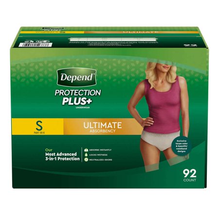 Depend Protection Plus Ultimate Underwear for Women  Small  92 Count